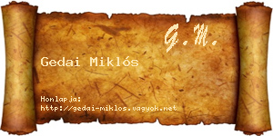 Gedai Miklós névjegykártya